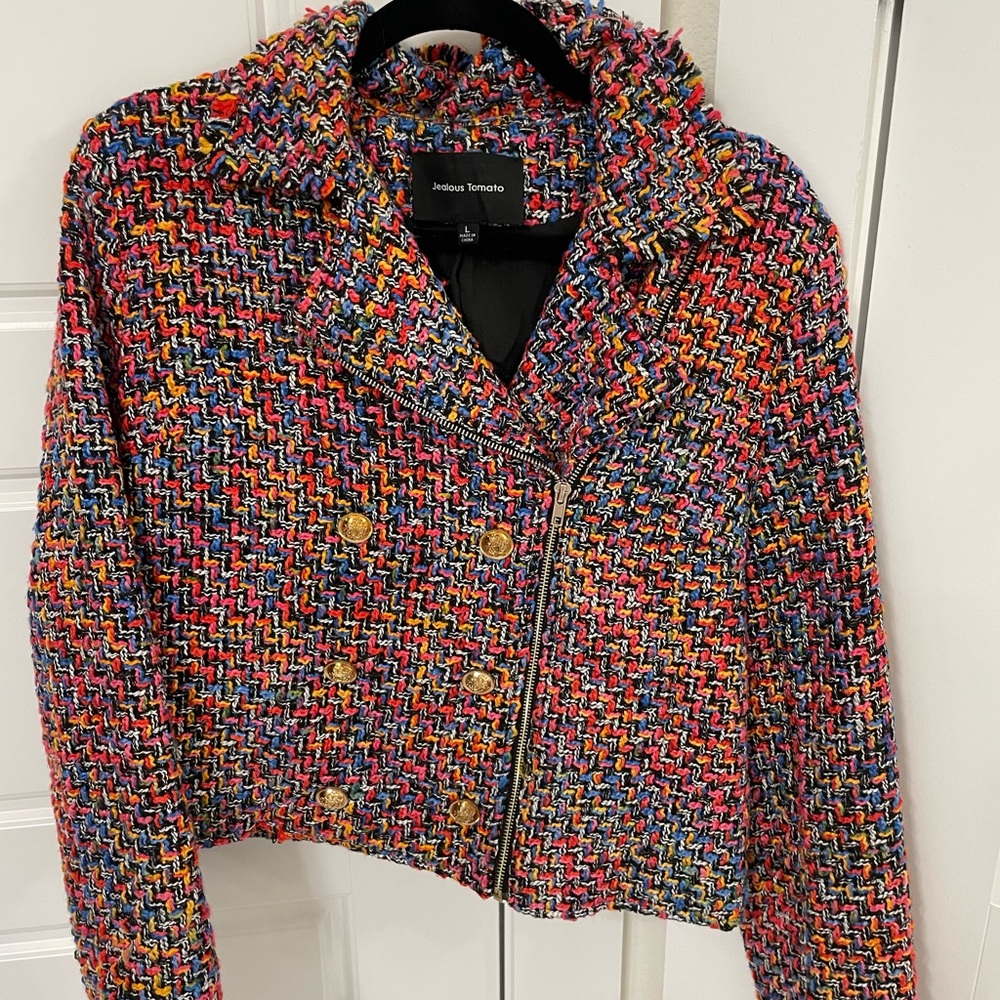 Multicolor tweed jacket